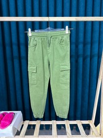 Resim Babylory Kdis Store Unisex Çocuk Komado Cep Beli Lastikli Kanvas Pantolon 