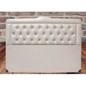 Resim Başlık ALC YAĞMUR Model 90 cm Suni Deri Kumaş Kapitone Krem Renk El Yapımı 