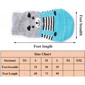 Resim Kedi Köpek Kaydırmaz Örme Çorap 