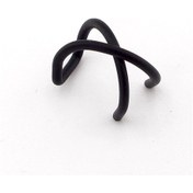 Resim Mat Siyah Renkli Earcuff Kulak Kelepçesi Çapraz Sarmal Ex083 