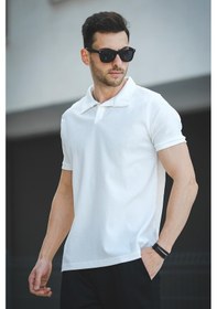 Resim Ht 945061 Slim Fit Likralı Kısa Patlı Apaç Yaka Erkek Tshirt 001 