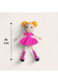 Resim Örme Pembe Bebek Amigurumi Organik Oyuncak-uyku Arkadaşı 