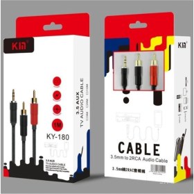 Resim Kın KY-180 3.5 To 2rca Standart Ses Kablo 1m 