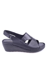 Resim Lobeno 009 Deri Dolgu Topuk Günlük Anatomik Kadın Sandalet 