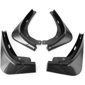 Resim Tesla Model 3 İçin 4 Adet Ön Ve Arka Tekerlek Çamurluk Karbon Fiber Doku 