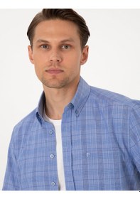 Resim Pierre Cardin Erkek Mavi Gömlek Kısa Kollu 50307083-vr036 Mavi 