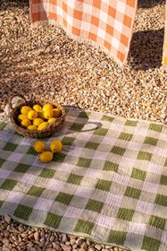 Resim Kareli Dokulu Peştemal Yeşil - Yeşil / 90x160 