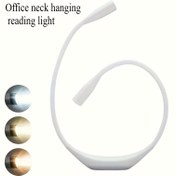 Resim 1 adet Ayarlanabilir Üç Renkli Sıcaklık Boyun Okuma Lambası - Pil ile Çalışır, 360° Dönebilen LED Masa Lambası, Yatak Odası, Ofis ve Ev Kullanımı için, Uzun Ömürlü ve Uzay Temalı Tasarım, Yatak için Okuma Lambası, Masa Lambası, Modern Aydınlatma, Dayanıklı Plastik Lamba 