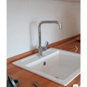 Resim Pares Nokta Elegance Granit Evye Beyaz Tek Gözlü Mutfak Evyesi 55 x 50 cm 