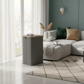 Resim Bambu Çerçeveli ve Kapaklı Kirli Çamaşır Sepeti - Katlanabilir Su Geçirmez Kumaş, Çıkarılabilir Fileli İç Torba - Banyo ve Yatak Odası İçin Oyuncak ve Çamaşır Düzenleyici (70 Litre) 