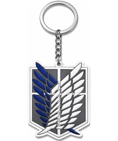 Resim Attack On Titan Keşif Birliği Logolu Metal Anahtarlık Mavi Beyaz 