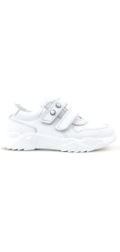 Resim Rakerplus Hakiki Deri Beyaz Taşlı Kız Çocuk Sneakers Ayakkabı Beyaz 
