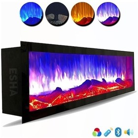 Resim Esha Home Elektrikli Dekoratif Yapay Şömine Bluetooht Sabit Çıtırtı 150x35x18 Cm 