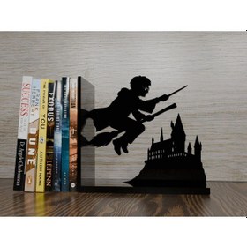 Resim Harry Potter Silüetli Plastik Kitap Tutucu 3d Baskı Dekoratif Kitaplık Organizer 