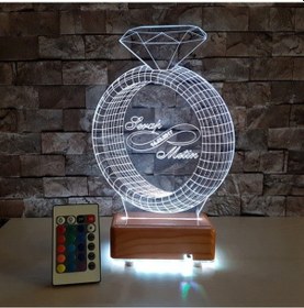 Resim Sevgili Hediyesi Isimli Gece Lambası Isimli Tektaş Yüzük Lamba 