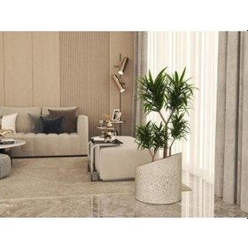Resim Nuano Consept Destina Serisi Yuvarlak Saksı Koyu Gri 30x40 