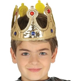 Resim Altın Renk Eva Malzemeden Imal Çocuk Kral Tacı 57 cm 