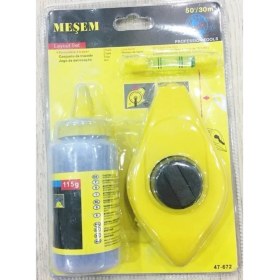 Resim Güvenç Boyalı Çırpı Ipi 30 Metre Set Boyalı Ipe Takılan Su Terazili Çizim Ipi Inşaat Ölçüm 