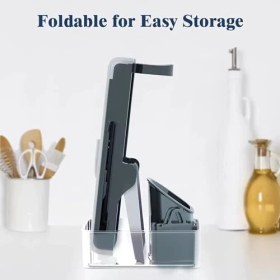 Resim Profesyonel Basmalı Rende Doğrayıcı – 3 Bıçaklı Paslanmaz Çelik Kesme, Mandolin Doğrama ve Rendeleme Aleti – Sebze, Meyve, Peynir, Salata ve Pratik Mutfak Kullanımı Için Ergonomik Tasarım 