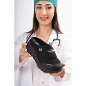 Resim Sandal Spor Kadın Dolgu Taban Ortopedik File Sabo Doktor Hemşire Hastane Aşçı Terliği SS001-0278 Siyah 