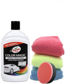 Resim Turtle Wax Renkli Cila Beyaz 500 ml 3 Adet Mikrofiber Bez Cila Süngeri 