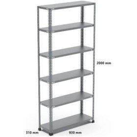 Resim Uzmangrupraf Uzman Grup Raf-Arşiv Rafı-6 Raflı 2Metre 31X93 Çelik Raf-Depo Raf 