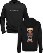 Resim Alfa Tshirt Denim Master Tedy Bear Siyah Ön Arka Çocuk Sweatshirt 