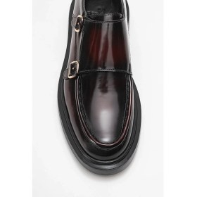 Resim Dericlub Erkek Kemerli Loafer Ayakkabı Gerçek Deri T575 Bordo 