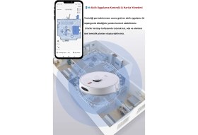 Resim Yui RS16 Pro 15.000 Pa Akıllı Robot Vacuum & Mop Süpürge Beyaz Toz Boşaltma Özellikli (YUI TÜRKİYE GARANTİLİ) 