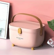 Resim Fochsia Pastel Pembe Büyük Kapasiteli İlaç Organizer Çantası - Taşınabilir Çok Bölmeli 