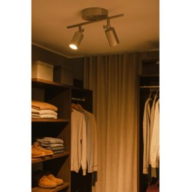 Resim Koal Avize Spoti 2'li Gri Renk (Gün Işığı) Modern Tasarım Cafe - Mutfak - Banyo Spot Ledli Sıralı Avize 