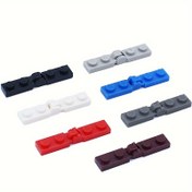Resim 30 adet küçük parçacık yapı bloğu MOC birleştirme yapı bloğu aksesuarları, 44301+44302 parçalarla uyumlu, saplı düz çatal 1x2+1x2 menteşe kilitleme plakası 