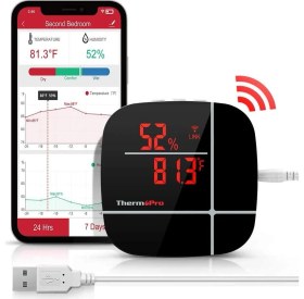 Resim ThermoPro TP90 WiFi App Kontrollü Sıcaklık ve Nem Termometresi 