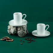 Resim Aryıldız Hazel Platin 4 Parça 2 Kişilik Türk Kahve Fincan Takımı 90 ml 
