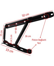 Resim Badem10 Baza Makası Mekanizması 40° Siyah Boyalı Standart Geniş Kollu 1 Çift Yatak Pistonu Sağ Sol Takım 