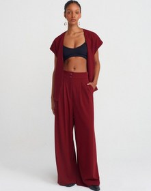Resim Dilvin 71585 Pensli Kısa Paça Pantolon Bordo 