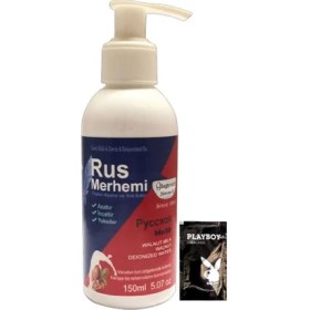 Resim Playboy Blue 150 ml Cevizli & Ceviz Sütlü Rus Merhemi Tüy Dökücü Krem + Yanında Jel 