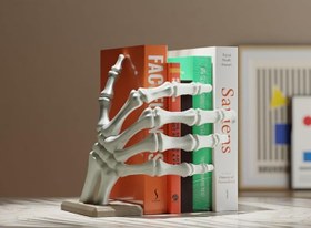 Resim HOUSETREND Dekoratif İskelet El Kitaplık kitap tutucu kitaplık dekorasyonu hediye sevimi şakacı biblo figür Skeleton Hand Bookstop 