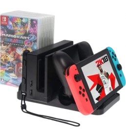 Resim Yues Nintendo Switch Stand & Joy-Con Şarj Standı - Oyun Kartı Bölmeli 