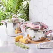 Resim Karaca Perfect Pink İndüksiyon Tabanlı Düdüklü Tencere Seti 4+6 Lt 