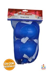 Resim PapatyamPartiEvi Mavi Dizlik, Dirseklik, Eldiven Seti - Koruyucu Spor Aksesuarları 