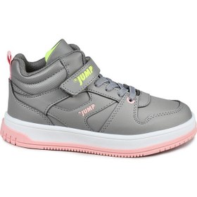 Resim 27758 Cırtlı Yüksek Bilekli Gri - Somon Pembe Kız Çocuk Sneaker Günlük Spor Ayakkabı 