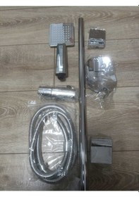 Resim Sürgülü Duş Seti Kare Krom Lüks Krom 