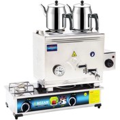 Resim Mizan 40 Lık Lpg Tüplü Elektrikli 30 Litre 2 Demlikli Çay Kazanı Ocağı 