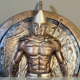 Resim Cesaretin Koruyucusu - duvara asılan roma savaşçısı, el yapımı, arkadan aydınlatmalı, dekorasyon heykeli - Mukemel orijinal tasarımlar 