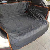 Resim Pet Mat, SUV için Outback Canvas Köpek Koltuk Kılıfı - Siyah, Turuncu Kenarlıklı, Kaymaz, Kolay Temizlenebilir, Dayanıklı Araba ve Kamyonlar için Köpek Yatağı, Pet Rahatlığı|Şık Köpek Yatağı|Dayanıklı Köpek Yatağı 