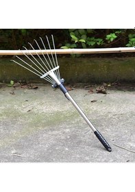 Resim Pazly Genişletilebilir Paslanmaz Çelik Bahçe Tırmığı - Pratik Toplama, Dayanıklı Tasarım 