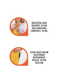 Resim Star Ayar Askılı Havlulu Mutfak Önlüğü Seti Havlulu Önlük Sarı-siyah 