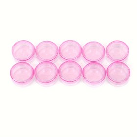 Resim 10 Adet Pembe Plastik Kozmetik Kavanozları Snap-Top Kapaklarla – Seyahat Boyu Yuvarlak Krem Kapları Makyaj, Losyonlar ve Örnekler için, Makyaj Ürünleri 