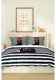 Resim Marka Nevresim Takımı Çift Kişilik Pamuklu Saten Kumaş 6 Parça 3d Dijital Baskı Duvet Cover Set Model No:27 Renkli 